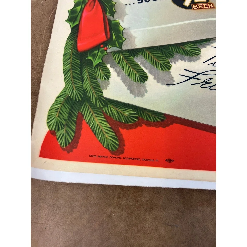 Vintage Oertel Brewing Company 92 Beer Laminated Holiday Posters Louisville KY